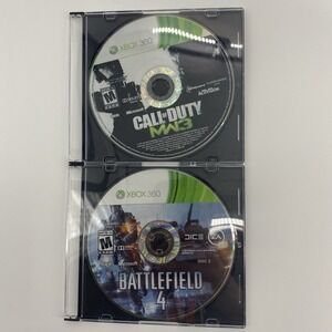 Xbox 360 Game Bundle Call of Duty MW3 Battlefield 4 Shooter Lot 2 Discs